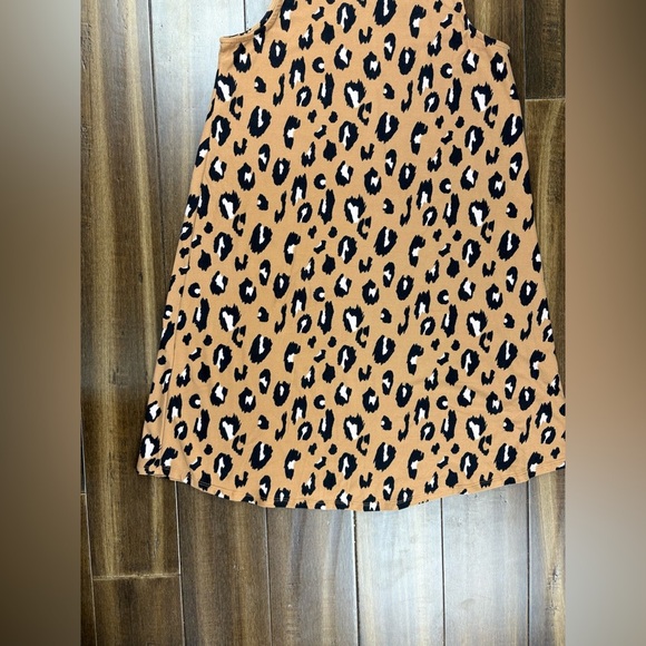 Pink Rose size S Mock Neck Animal Leopard Print Tank Sleeveless Dress - Picture 3 of 8